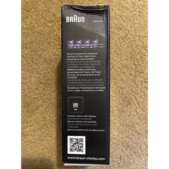 Braun Radio Controlled Weather Station, BNC013-RC, With Outdoor Sensor, New - Picture 4 of 6